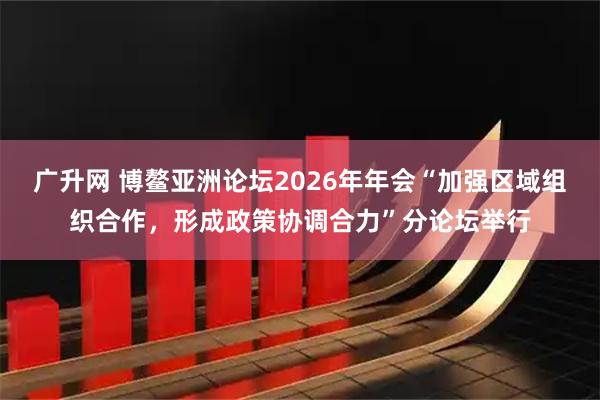 广升网 博鳌亚洲论坛2026年年会“加强区域组织合作，形成政策协调合力”分论坛举行